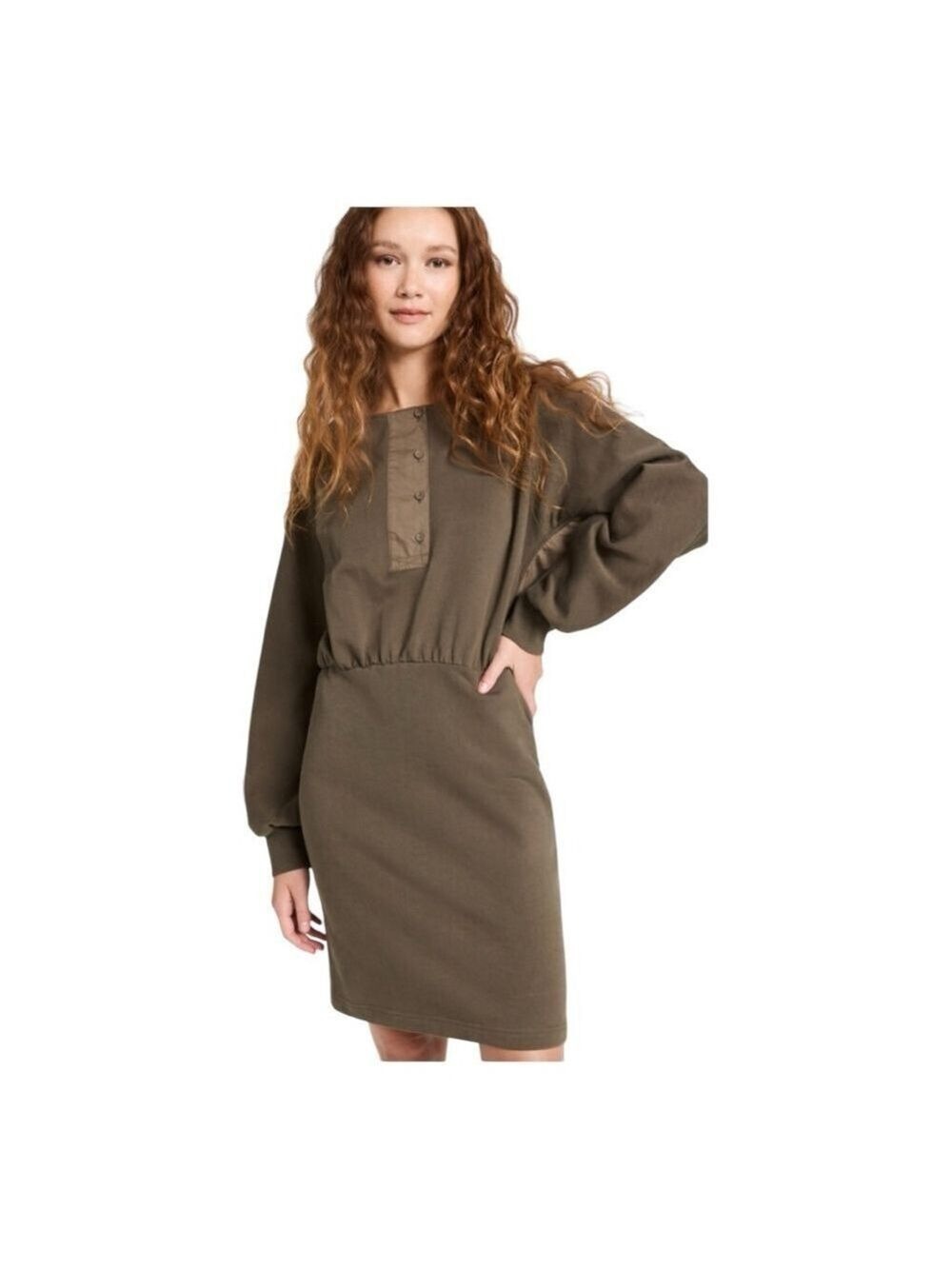 Phillip Lim Army Green Poplin Trimmed Cotton Mini Dress Size Large